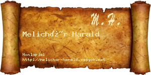 Melichár Harald névjegykártya